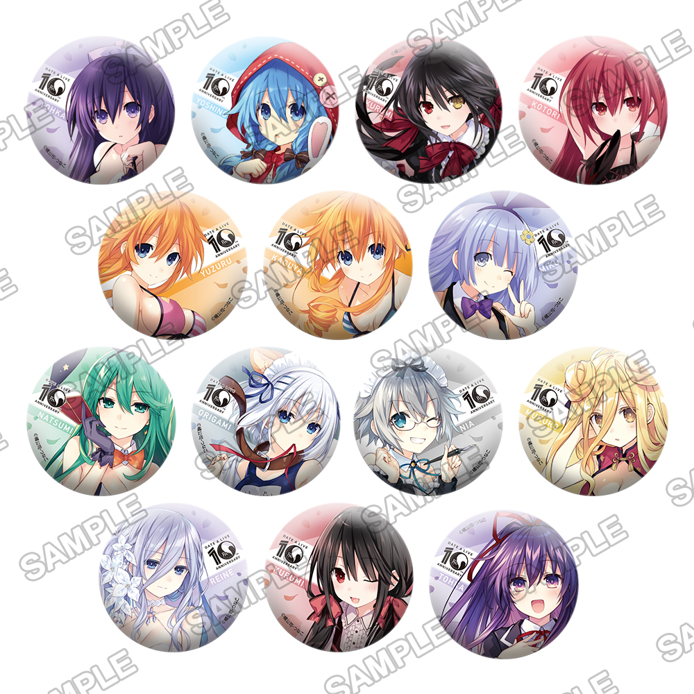 DATE A LIVE 10th ANNIVERSARY FAIR メタリック缶バッジ